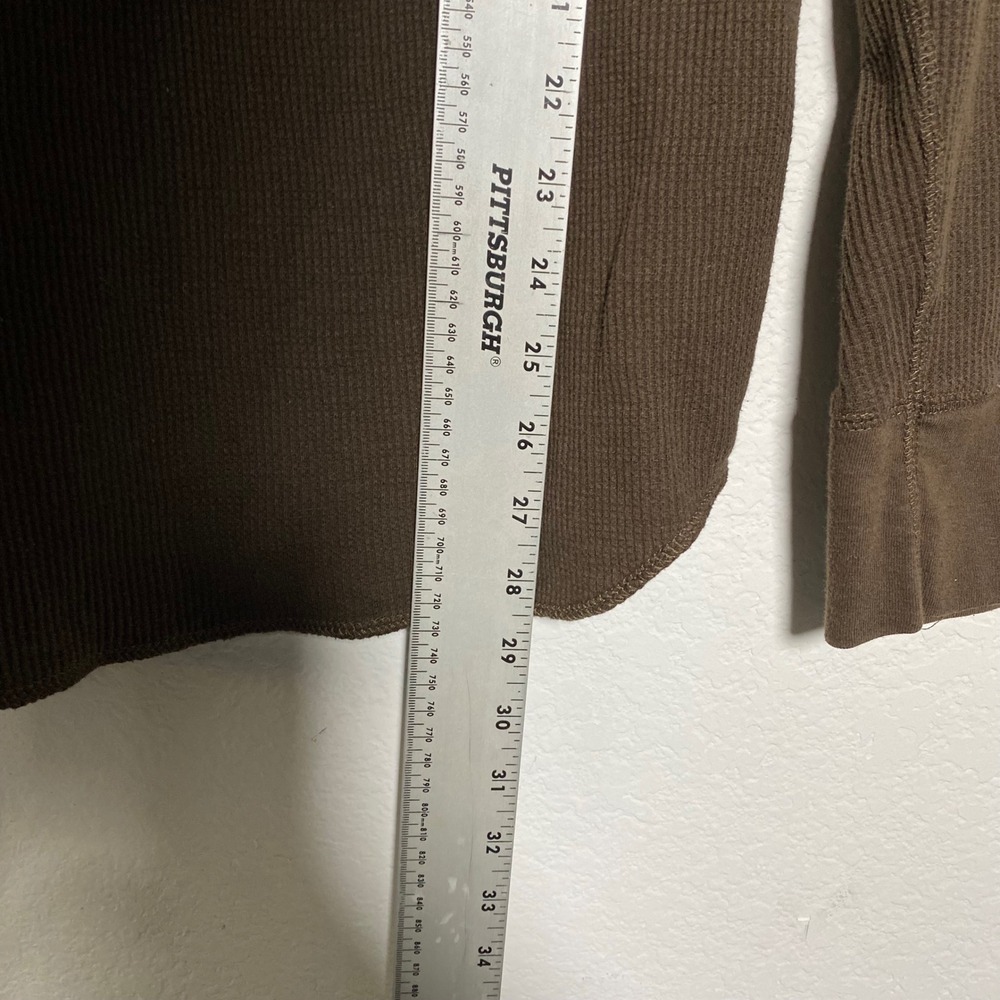 Gap Brown Long Sleeve Thermal Shirt Mens Large Minimalist Casual‎ Normcore Comfy - Picture 5 of 7